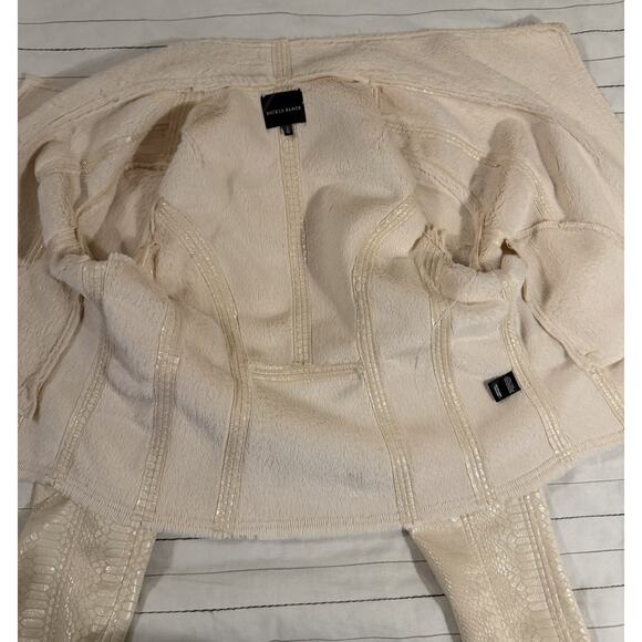 Buckle Black | Women’s Jacket Ivory Cream Faux Snake Skin Fur So Soft - Large - Picture 5 of 8